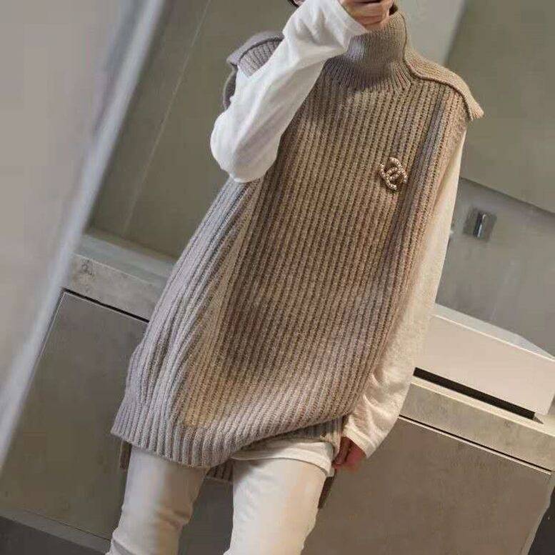 2color レディース ベスト ニットジレ リブスリットボトルネックニットベスト ボトルネックプルオーバージレ フレンチスリーブボトルネックニットベスト プルオーバー トップス リブニット 袖なし ノースリーブ フレンチスリーブ ハイネック