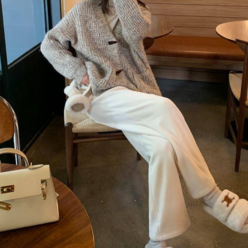 2color レディース ボトムス パンツ 裏起毛 ブラック ホワイト オーバーサイズ ゆったり 秋冬 秋 冬 ニュアンスカラー 大人可愛い きれいめ エレガント 上品 クラシック レトロ ガーリー ボタニカル ボヘミアン 大人女子 モード系