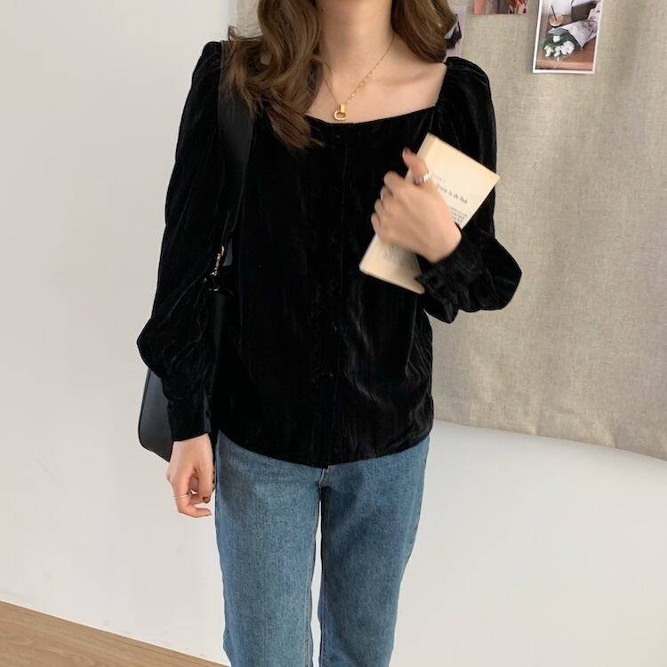 2color レディース ブラウス ボリューム袖 ボタン 2wayブラウス サテン風 トップス 学生 通勤 通学 前開き 上品 ゴージャス エレガント フォーマル ふわふわ バブルスリーブ 長袖おしゃれ オシャレ お洒落 春夏 春 夏 秋冬 秋 冬