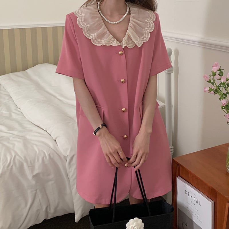 レディース ワンピース ピンク 大人可愛い きれいめ 大人 上品 おしゃれ レトロ マニッシュ キュート ガーリー ルーズ エレガント フォーマル 春 夏 秋 冬 二次会 オフィス 通勤 通学 デート お出かけ パーティー イベント 女子会 休日