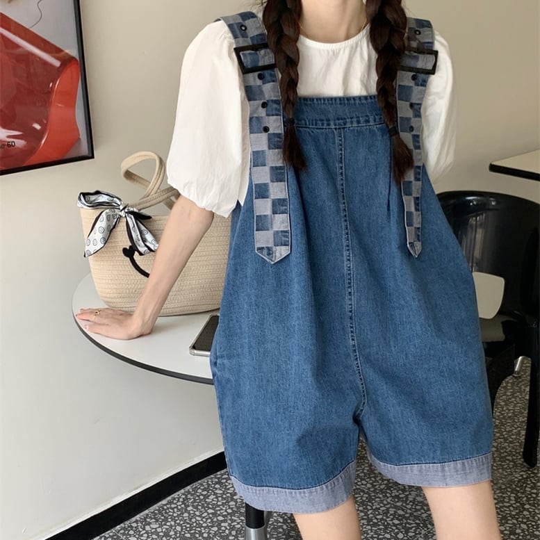 2colorレディースデニムサロペ...