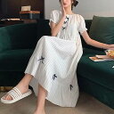 3color レディース ルームウェア 部屋着 寝巻 ナイトウェア リラックスウェア ワンピース 袖あり 半袖 五分丈 パフスリーブ オフショル 2way セクシー おうち時間 リボン 切り替え フェミニン ホワイト ピンク キャメル お洒落 春夏 春