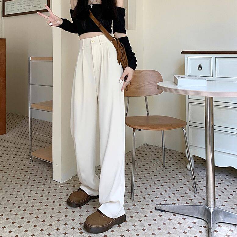 4color レディース ツータックスラックス ハイウエストパンツ ピンタックパンツ スーツパンツ ハイウエスト スリム ワイドパンツ ストレート テーパードパンツ ウエストゴム ベージュ 灰色 グレー 茶色 ブラウン 黒 ブラック 大きいサイズ