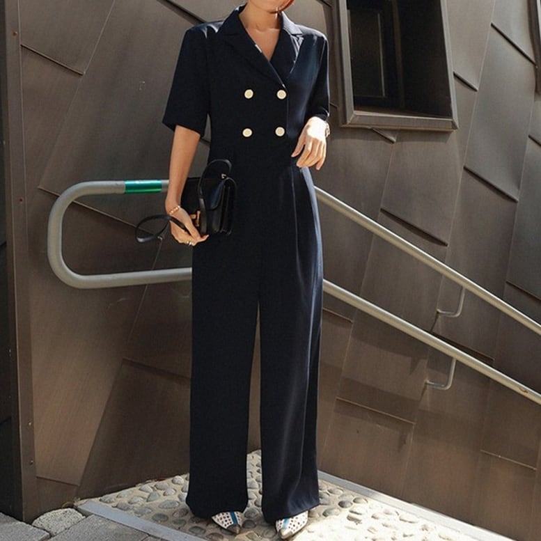 レディース パンツスーツ オールインワン ジャケットパンツ サロペット パンツドレス ジャンプスーツ ロンパース つなぎ スーツ 襟付き