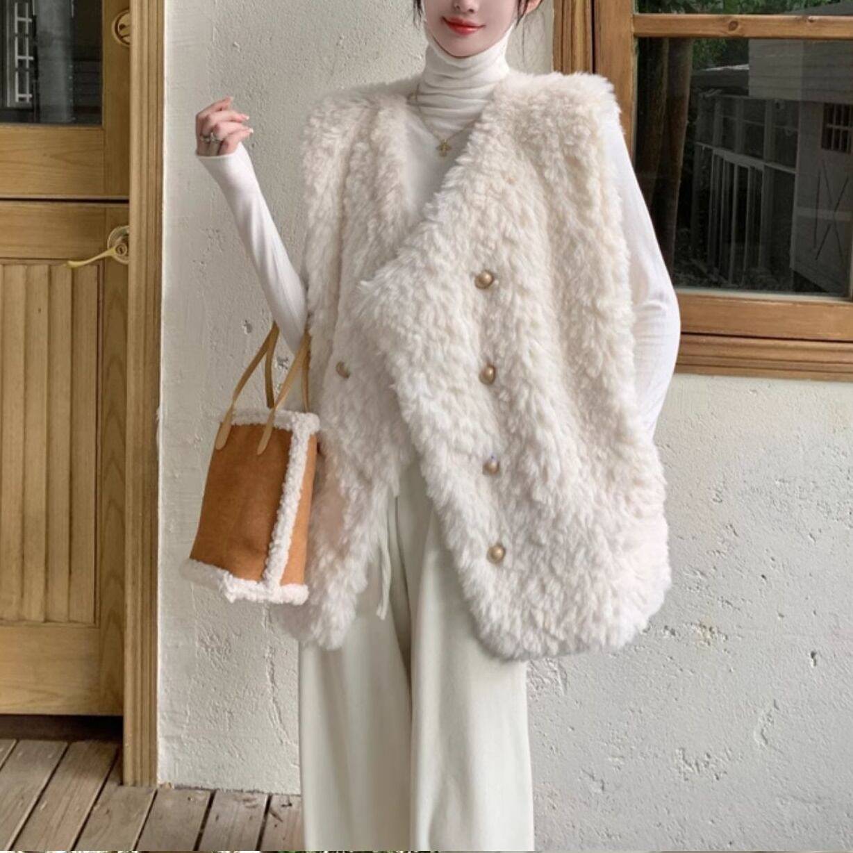 レディース トップス ジレベスト ジレ ベスト フェイクファー ミドル丈 ゴールドボタン 華やか 無地 袖なし ノースリーブ Vネック きれいめ 上品 大人カジュアル カジュアル フェミニン エレガント お洒落 春 秋 冬 ママ ママコーデ 20代 30代 40代 デート お出かけのサムネイル