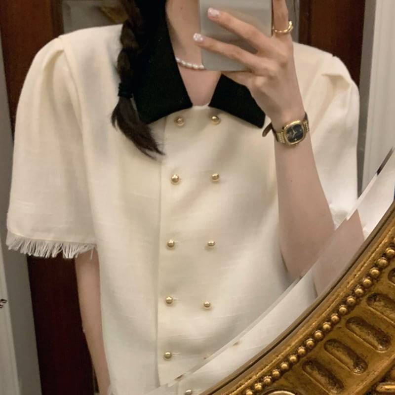 レディース トップス カットソー バイカラー デザイン フェミニン 春夏 ニュアンスカラー ゆったり 大人可愛い きれいめ エレガント 上品 クラシック レトロ ガーリー ボタニカル ボヘミアン 大人女子 通勤 通学 パーティー 二次会 フォーマル