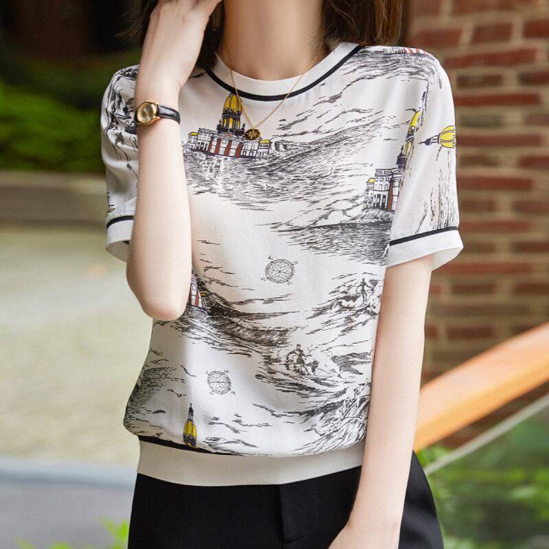 レディース トップス Tシャツ 半袖 オーバーサイズ ホワイト 春夏 春 夏 ニュアンスカラー ゆったり 大人可愛い きれいめ エレガント 上品 クラシック レトロ ガーリー ボタニカル ボヘミアン 大人女子 マニッシュ ルーズ モード系