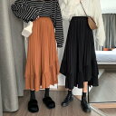 4color スカート ロングスカート ロング丈 ミモレ丈 ミモレ 膝下 プリーツ 切り替え 切替 切り替えデザイン デザイン アシンメトリー 茶色 春夏 春 夏 秋冬 秋 冬 ママ トレンド かわいい 大人 大人女子 大人かわいい 大人可愛い お洒落