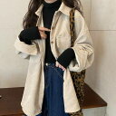 3color レディース コーデュロイシャツジャケット シャツ トップス ジャケット 羽織り アウター 長袖 ドロップショルダー 襟付き オーバーサイズ ベージュ ピンク ブラウン 春夏 春 秋冬 秋 冬 ニュアンスカラー ゆったり 大人可愛い
