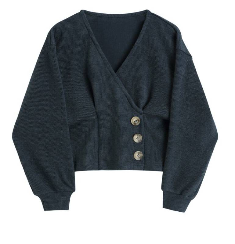 レディース ニット セーター ボタン Vネック 長袖 萌え袖 レトロ ヴィンテージ こなれ感 シンプル 定番 おしゃれ オシャレ お洒落 ママ ママコーデ 20代 30代 10代 デート お出かけ 普段使い 韓国 トレンド かわいい 可愛い 大人