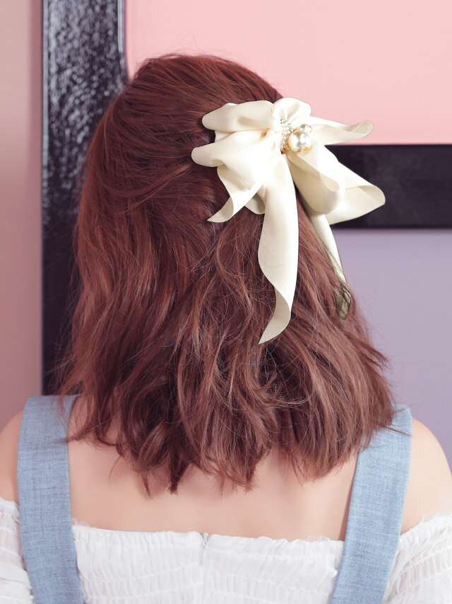 riu Ribbon barrette ヘアアクセサリー ブラック 100％本物 - ヘア