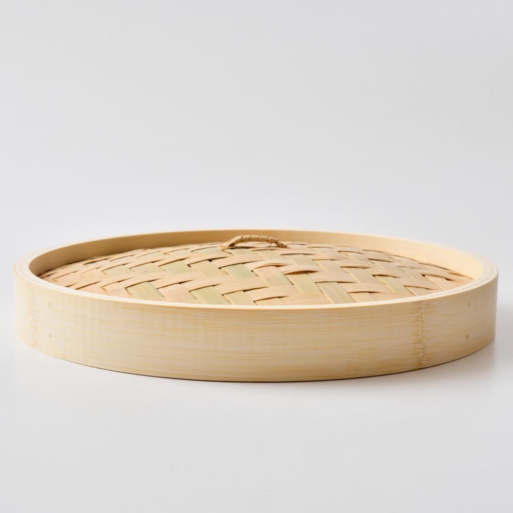 中国　竹せいろ　蓋　30cm