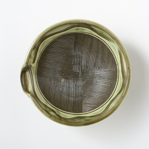 小鹿田焼　黒木富雄窯　五寸すり鉢　櫛目　緑のサムネイル