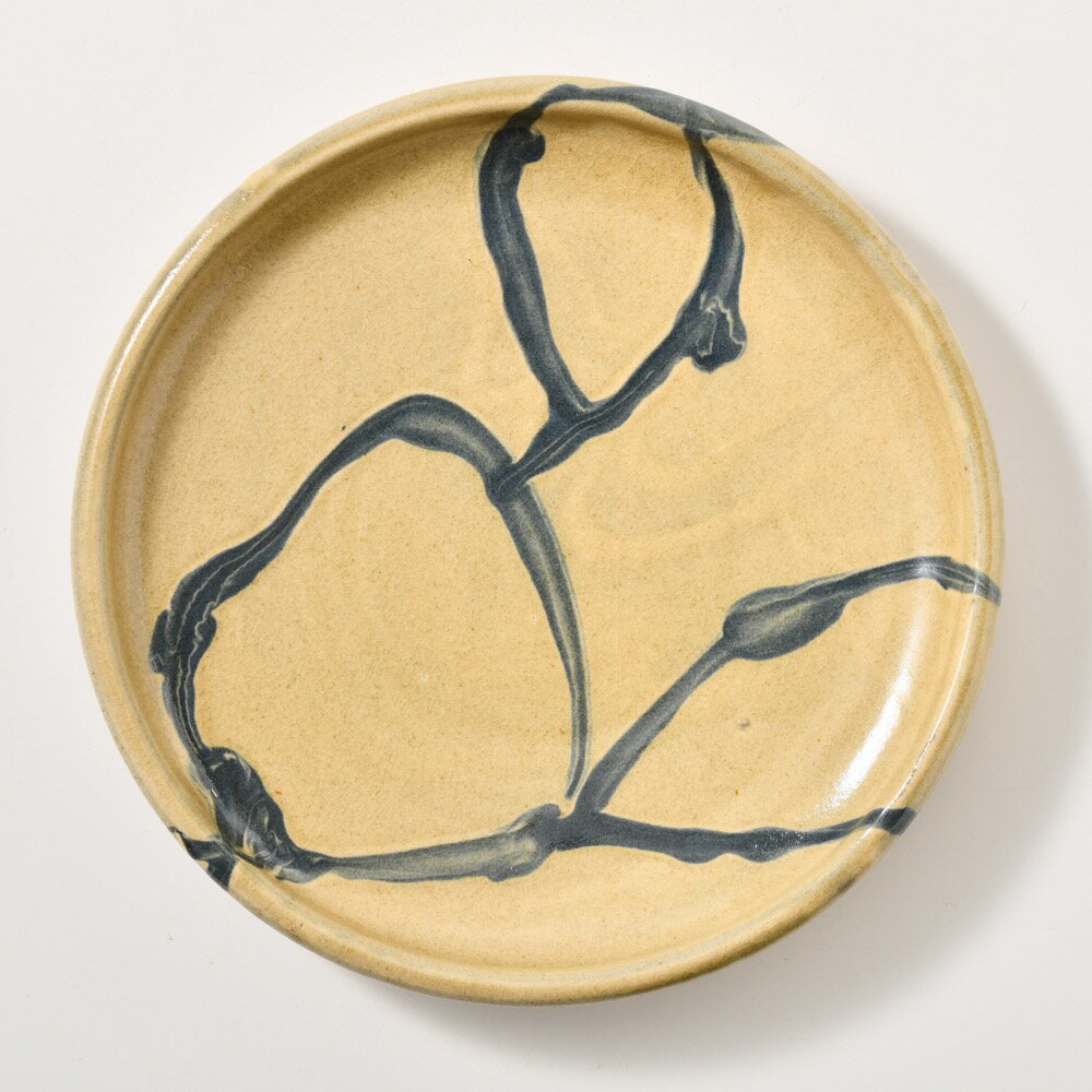 龍門司焼　七寸皿　青流し