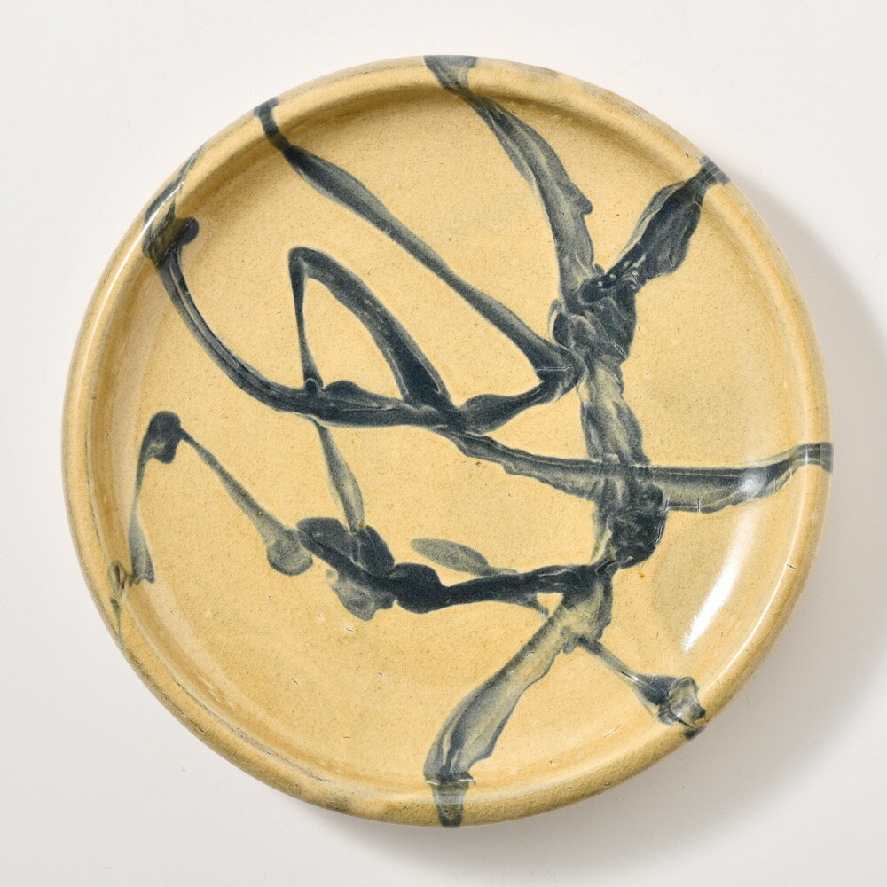 龍門司焼　七寸皿　青流し