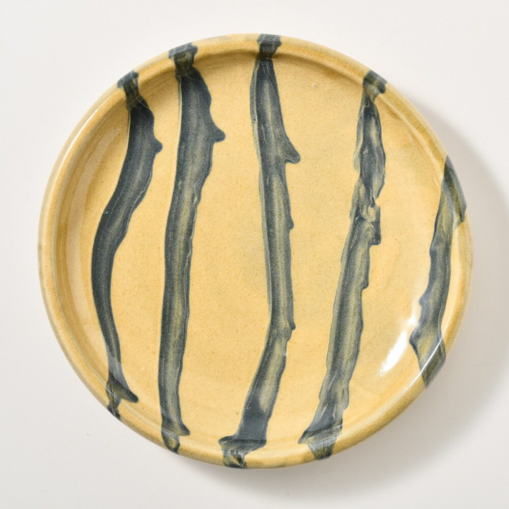 龍門司焼　七寸皿　青流し