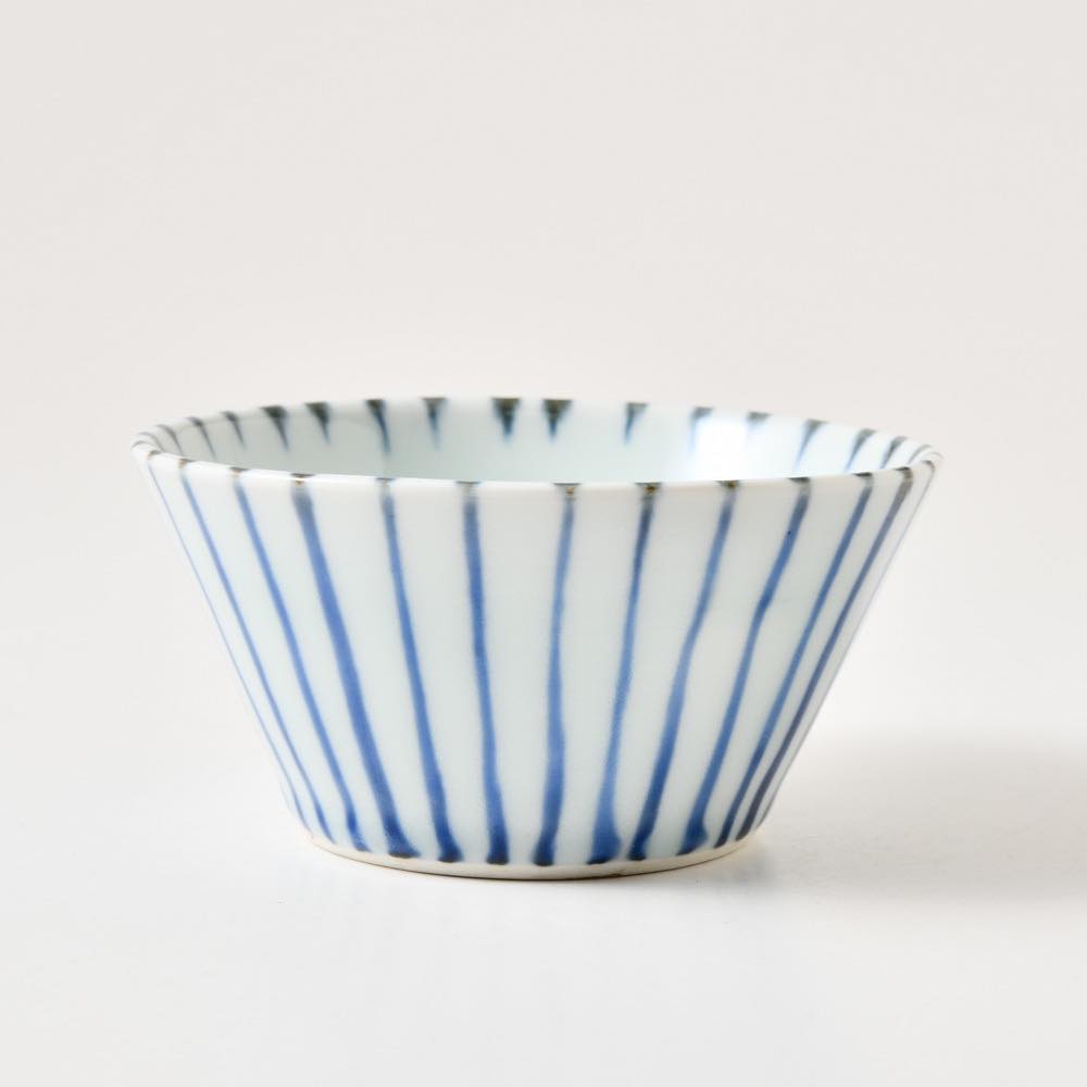 Small Bowls - 艸茅窯　呉須縞文鉢