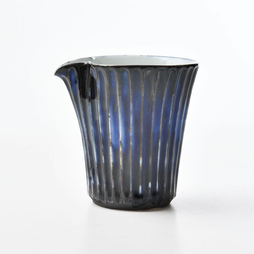 艸茅窯　瑠璃しのぎ片口