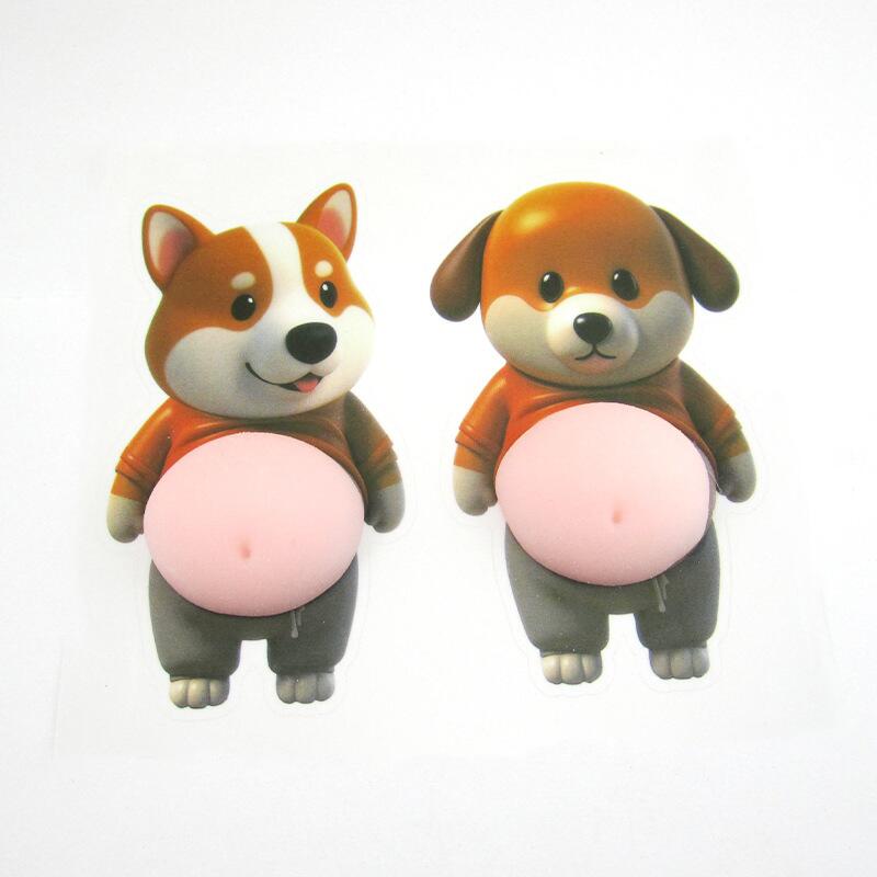おなかシール（即納）お腹 シールお腹ぷにぷにシールおしりシールもっちり柴犬 ぷにぷにシール3D柔らかいお腹 ぷくぷくシール かわいい 3D マシュマロ ふわふわ もちもち もっちりスクイーズ ステッカー シー ル帳 デコレーション飾り用 手帳用 ストレス解消おもちゃ mingming0626-10000786 Mingming百貨店 楽天市場店 サンプル画像3