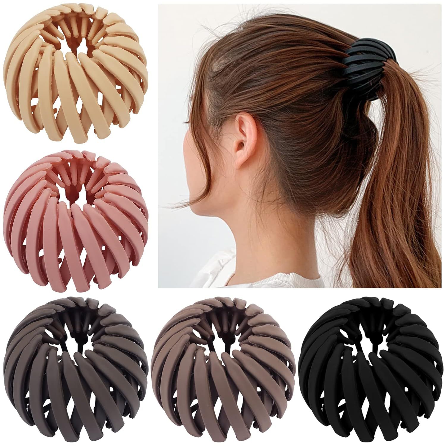 Rakuten - ヘアアクセサリー ヘアクリップ ポニーテール 髪飾り 数秒で髪を結ぶ 鳥の巣 まとめ髪 お団子ヘアアレンジ レトロ かわいい グッズ ヘアリング 夏 髪飾り ヘアバンド 簡単ヘアピン プレゼント 女の子 高生