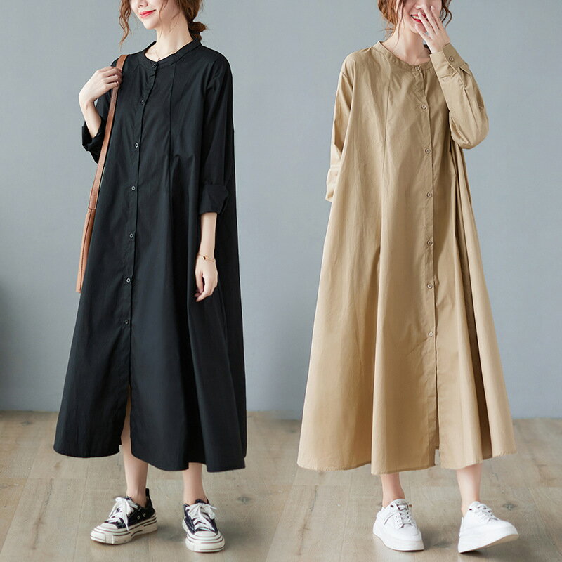 Rakuten - 2026新作トレンチコート レディース 春服 スプリングコート バルーン袖フレアーコート 2WAY着用 ワンピース&アウター 薄手 着回し力 体型カバー ゆったり 大きいサイズ おしゃれ 着痩せ 無地 カジュアル 通勤 春 秋