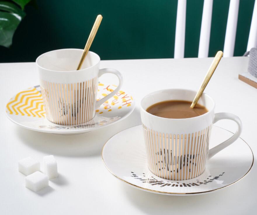 Rakuten - コーヒーカップ ソーサー セット ミラー反射コーヒーマグ クリエイティブレオパードアナモルフィックミラーリフレクション ゼブラマグルイチョコーヒーティーセットコースター付き