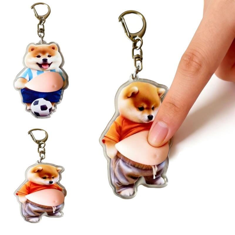 Rakuten - 柴犬 お腹 シール 3D 柔らかいお腹 ぷにぷにシール かわいい スクイーズ ステッカー ストレス解消 携帯電話 冷蔵庫デコレーション 手帳用 日記帳用 车用 手芸用品 (キーホルダー 大人気