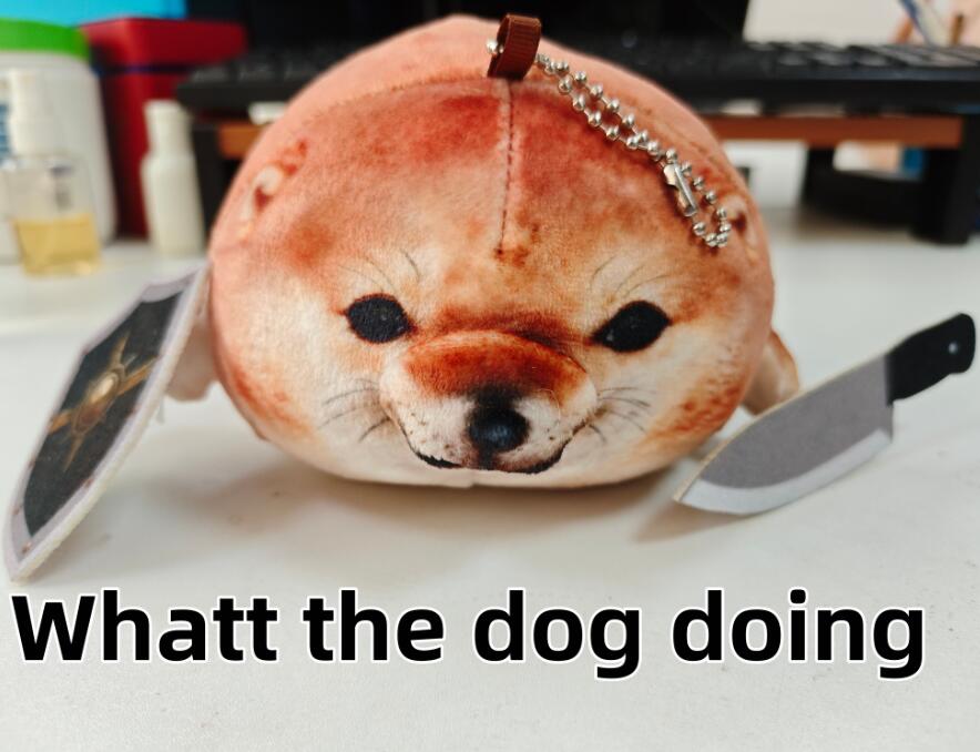 애니메이션 피규어 인 | 컬렉션 개 what the dog doing 장난감 껴안기 봉제 인형 - 아이 소년 소녀 청소년 남성 여성 가족 친구 검과 방패 개 장난감 봉제 인형