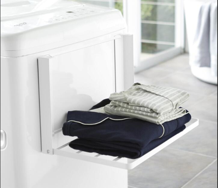 多機能折りたたみラック マグネット式 洗濯機横 マグネット 折り畳みラック 強力マグネット 洗面所 収納ラック タオルラック 収納 一時の置き ラック 省スペース 折り畳み式 洗面所 浴室 洗濯機 冷蔵庫などに適用磁吸強い