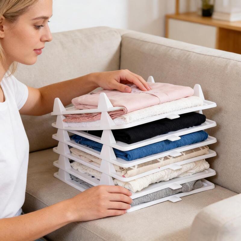 シャツ折りたたみボード, クローゼット仕切りラック,4枚セット6枚セット 洗濯物をたたむための器, セーター、寝具、フーディー、レギンス、タオル、毛布、布地、家庭、寝室、ワードローブ用