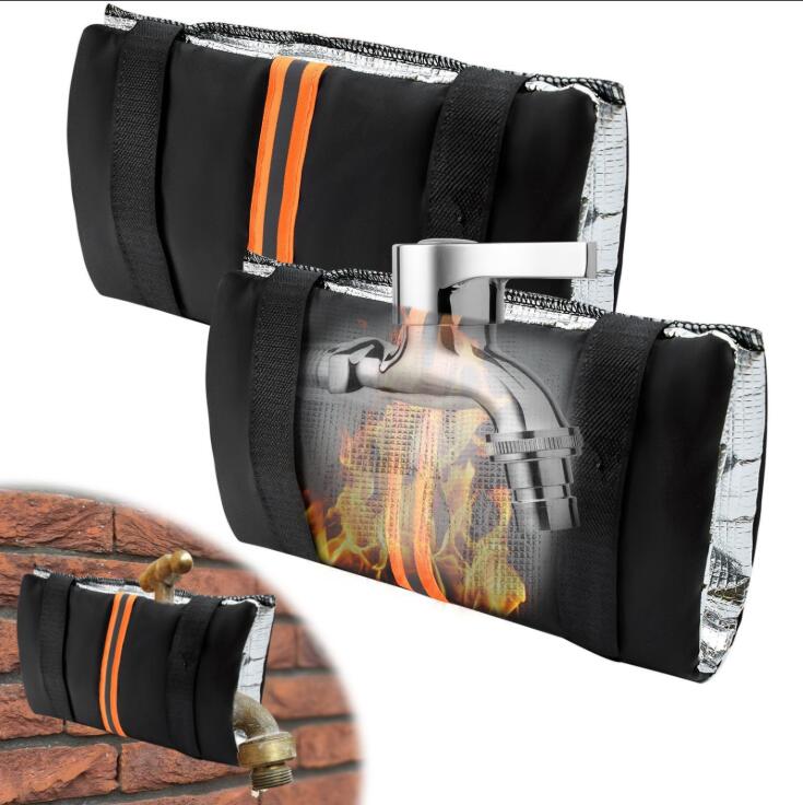 蛇口凍結防止カバー 革表面 厚手内張り 防水 水道管防寒用 凍結防止 雨錆・損傷・汚れ防止 防寒 グッズ 屋外水栓保護 屋外水道管用具保護 再利用可能 庭・畑・公共施設用