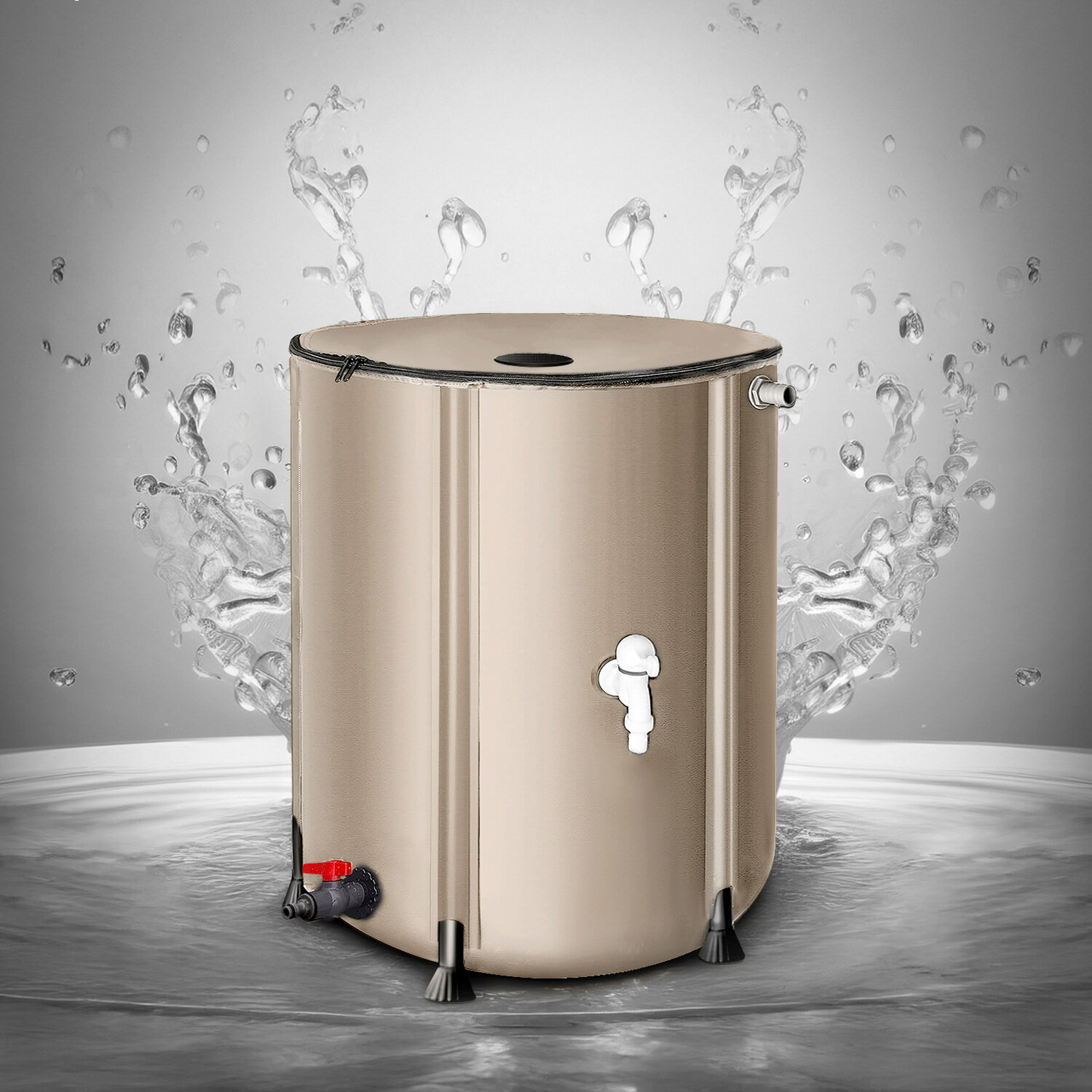 Rakuten - 雨水タンク 家庭用 集水器 50L～1000L選択可能 貯水タンク 屋外折りたたみ式ポータブル ウォーターバケツ 防災用雨水タンク 屋外用 園芸植物灌漑可能 雨を貯めて節水 貯留タンク 簡単設置 雨水を貯めて節水可能 農業 緊急給水 雨水収集用