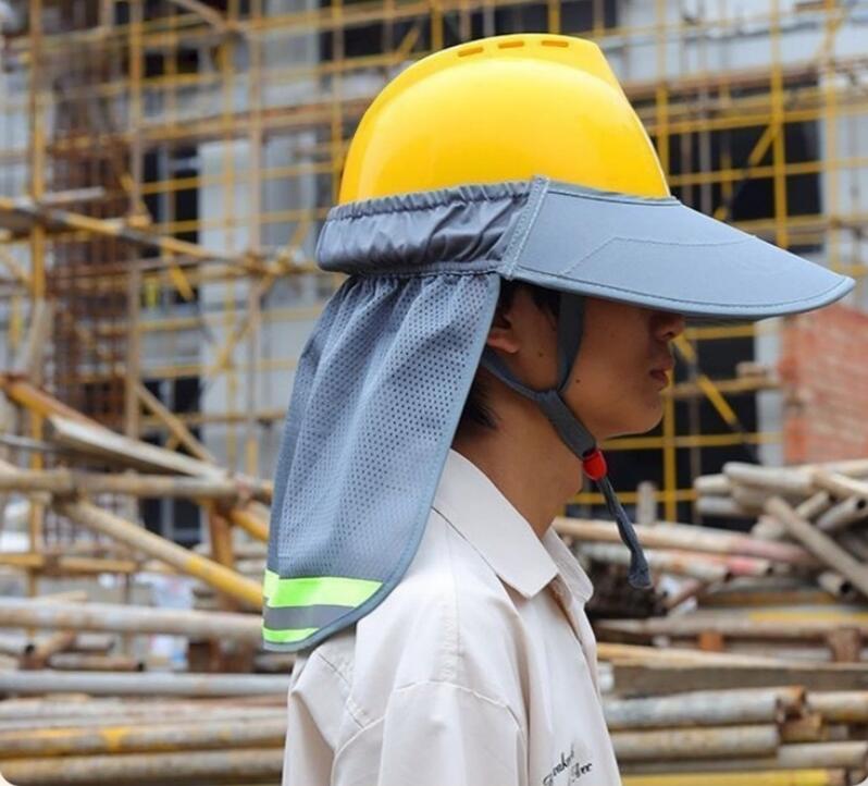 乐天商城 - ヘルメットサンシェード 日除け帽子 UVプロテクション メッシュバイザー 軽涼遮熱帽子 屋外作業 建築現場 日除け 取付用 (グレー)