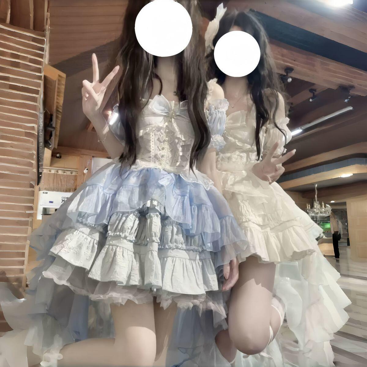 Rakuten - お嬢様 めめしい かわいい メイド衣装 ドレス ワンピース 可愛いドレス 日常写真舞台花嫁洋服ハロウィーン人形仮装文化祭 学園祭 衣装 仮装 ハロウィン おすすめ 可愛い ドレスドレス ティアードスカート