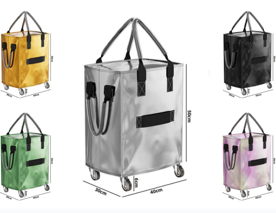 Carry Cases - ショッピングバッグ エコフレンドリーカバン キャスター付きショッピングカート ショッピングラック 大容量 折りたたみ式 防水 持ち運び可能 再利用可能 食品保存 高齢者 旅行 キャンプに最適折りたたみ式 防水 持ち運び可能 再利用可能 食品保存 高齢者 旅行