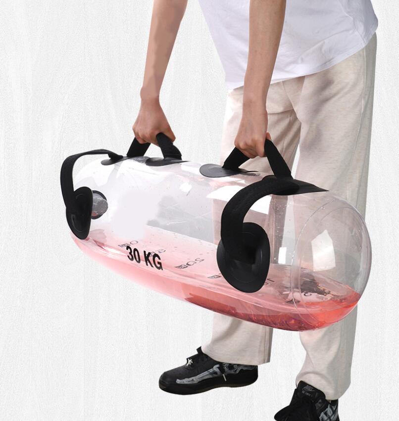 乐天商城 - 水の重量アクアバッグ フィットネスアクアバッグ - 筋力トレーニングのために満たされた透明なアクアバッグの水 - サンドバッグオルタナティブフルボディエクササイズ装置女性男性のための男性向け 重量挙げ 腹筋運動
