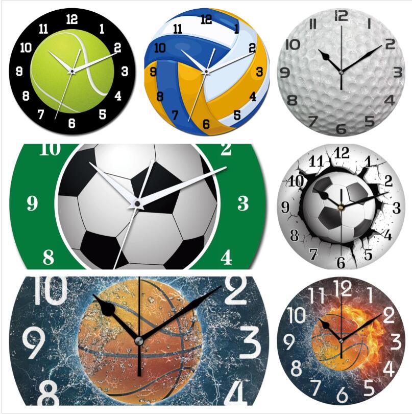 Rakuten - サッカーリビングルーム用ウォールクロックモダンフットボールウォールクラックフットボールラウンドウォールクロックモダンデコレーションキッズルームキッチンテーブルクロックサイレントムーブメント壁掛け時計 スポーツ ウォールクロック リビングルーム オフィス
