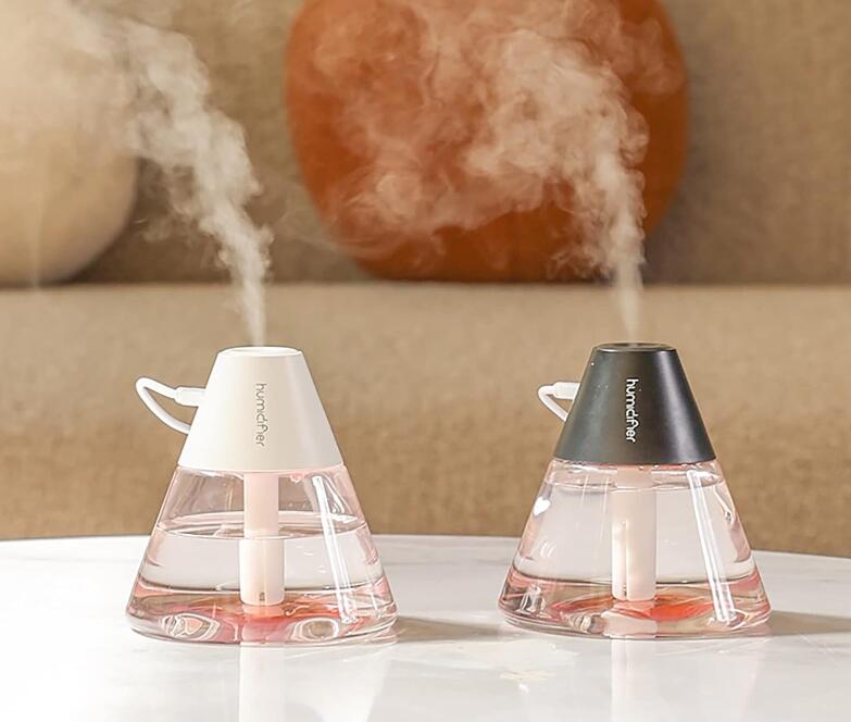 加湿器 USB小型 デスク向け 縁起物 火山デザイン 空気潤い ミスト機能付き 静音設計 家庭用 オフィス用..