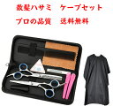 散髪 はさみ ケープ付き 散髪 ハサミ 理容 はさみ ヘアカット カットはさみ スキはさみ 7点セット コーム 収納ケース付き 家族散髪 美容師 送料無料