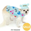 ディズニー セール 犬 服 春夏 犬 服 Tシャツ ミッキーマウス 小型犬 バケットハット付き | アウトレット sale 【返品交換不可】 総柄 帽子 夏 お...