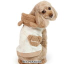 犬 服 春 パーカー くまちゃん ポシェット 小型犬 | 秋 ふわふわ 袖なし おでかけ お出かけ お散歩 おしゃれ かわいい