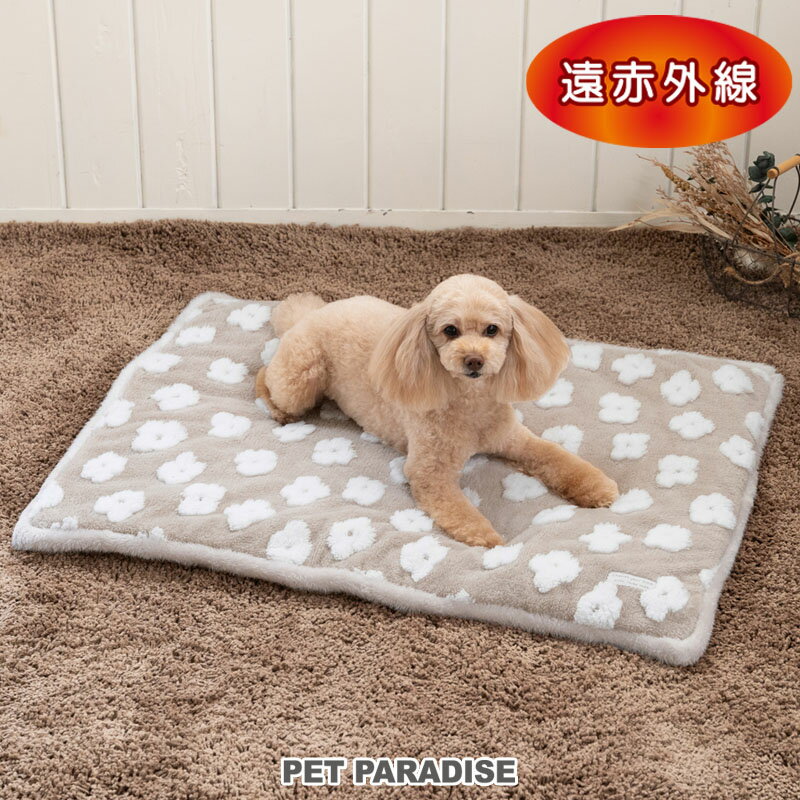 ペットパラダイス 犬 マット 冬用 遠赤外線 ボアマット (80×60cm) お花柄 | ボア 四角型 洗える 遠赤 保温 防寒 あったか ペット ベッド 冬 かわいい おしゃれ 可愛いのサムネイル