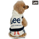 ペットパラダイス Lee 犬 服 冬 フード 付き ロゴ ロンパース リード通し穴付き 小型犬 | 秋冬 おでかけ お出かけ お散歩 おさんぽ おしゃれ かわいい
