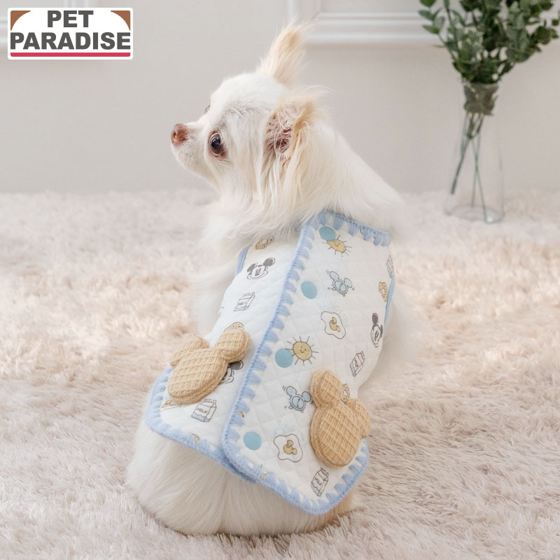 Rakuten - 【ペットパラダイス公式】 ディズニー ミッキーマウス 犬 服 春 パン柄 ベスト 背中開き 小型犬 | ホワイト 袖なし ブランド カジュアル おしゃれ かわいい