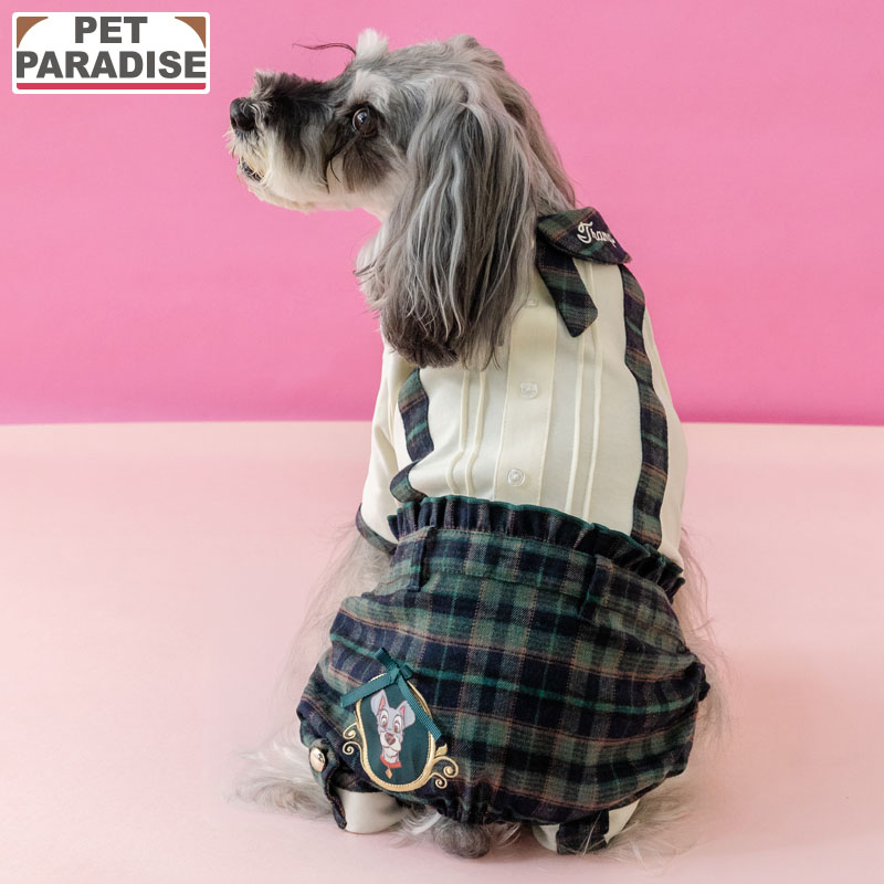 &copy;Disney 犬 犬服 犬の服 ドッグ ウェア ドック ウエア ペット用服 かわいい服 可愛い服 人気 おしゃれ ベビー 超小型犬 犬用ウエア 全犬種 ブランド 柴犬 チワワ ロングコートチワワ トイプードル トイプー プードル ポメラニアン ヨークシャーテリア ヨーキー 豆柴 カニンヘンダックスフンド ミニチュアダックスフンド ミニチュアシュナウザー パグ パピヨン シーズー マルチーズ キャバリア ジャックラッセルテリア 柴犬 キャラクター 犬服 ブランド 犬服 春夏 秋冬 犬服 春 夏服 犬服 春 夏 秋 冬 トイプードル 服 チワワ 服 ダックス 服 犬 服 かわいい 犬 服 おしゃれ プレゼント ギフト メーカー希望小売価格はメーカーカタログに基づいて掲載しています首囲 胴囲 着丈 参考標準犬種(体重の目安) 3S 約17-20cm 約27-32cm 約27cm チワワ、ヨーキー（〜3kg） DSS 約18-22cm 約30-35cm 約28.5cm ダックス（〜3.5kg） SS 約20-25cm 約34-40cm 約32cm トイプードル、パピヨン（〜5kg） DS 約22-26cm 約35-41cm 約34.5cm ダックス（〜5kg） S 約26-30cm 約42-48cm 約38cm シーズー、ミニチュアシュナウザー（〜8kg） ※単位(cm) ※首囲・胴囲サイズは適応の目安です。 ※着丈サイズは商品サイズの目安です。 素材 本体：綿93％　ポリウレタン7％　チェック生地：ポリエステル98％　ポリウレタン2％　リボン/アップリケ：ポリエステル100％ お洗濯 洗濯機洗いできます（ネット使用） サイズ展開 3S/DSS/SS/DS/S 仕様 * 首元に面ファスナー付き * 袖なし：DSS・DS　袖あり：その他のサイズ * 飾りボタン付き ご注意 この商品はペットのおしゃれ着用として装飾パーツが付いています。使用頻度により、パーツが取れる場合がありますので、 ペットが飲み込まないよう十分ご注意ください。また、飼い主の目の届く範囲での着用をお願いします。