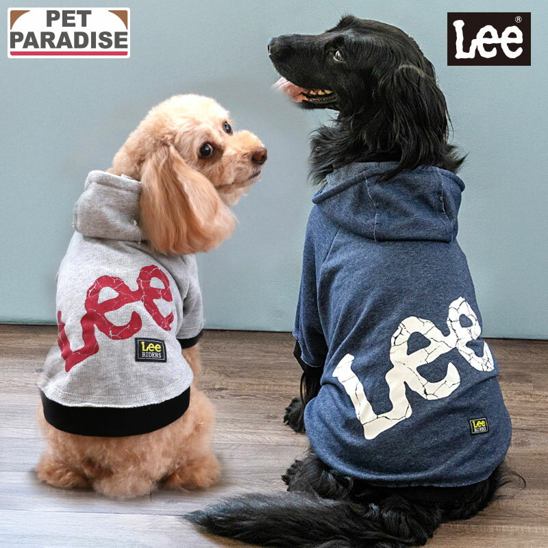 Lee 犬 服 秋 カットオフ パーカー 小型犬 中型犬 大型犬 | ブランド カジュアル おしゃれ かわいい かっこいい ネイビー グレー