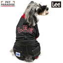 Lee 犬 服 秋 赤リブ ロンパース 小型犬 | つなぎ ブランド カジュアル おしゃれ かわいい かっこいい ブラック