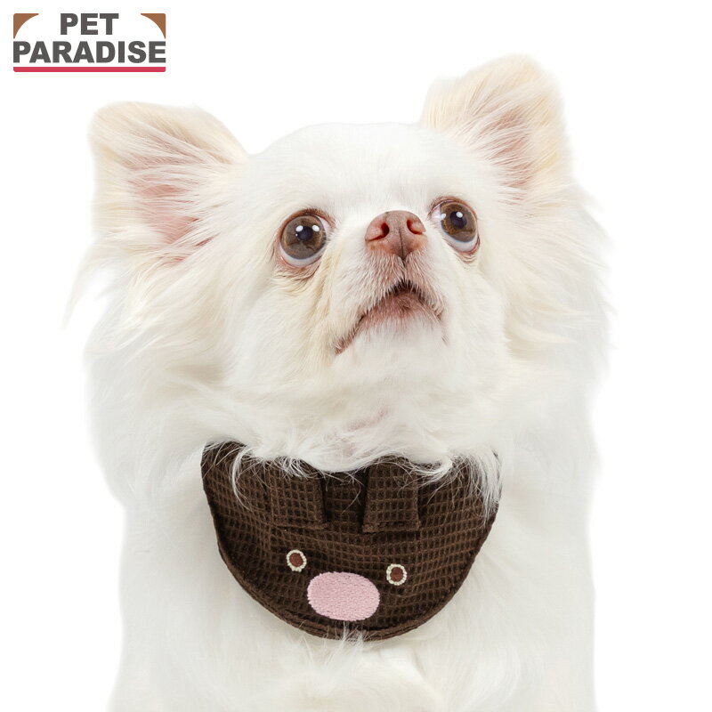 Rakuten - 【ペットパラダイス公式】 リサとガスパール 犬 首輪 ガスパール スタイ付き首輪 小型犬 | ブラウン おでかけ お出かけ お散歩 おさんぽ おしゃれ かわいい
