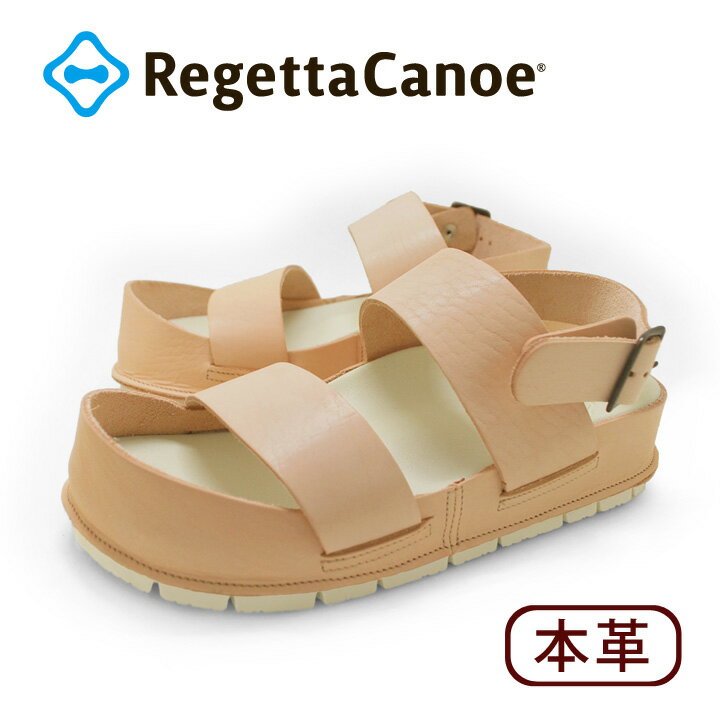 PT5倍キャンペーン開催中！RegettaCanoe -リゲッタカヌー- cjcr-2501 ヌメ革クラフトカヌーサンダル サンダル レディース バックベルト カバーデザイン 滑りにくい ローヒール 本革 レザー