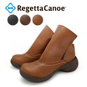 PT10倍開催!4日20時から6日23:59分まで!RegettaCanoe -リゲッタカヌー-CJES-6138 エッグヒール ショートブーツ ルーズ ジップアップ レディース 厚底 歩きやすい 履きやすい